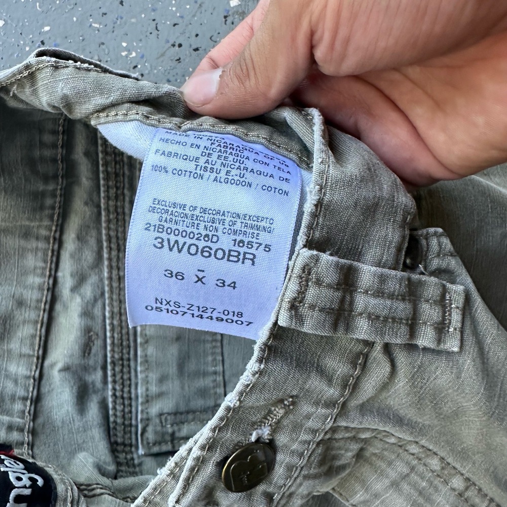 VTG Wrangler Riggs Khaki Cargo Pants 36x34 - Picture 3 of 8
